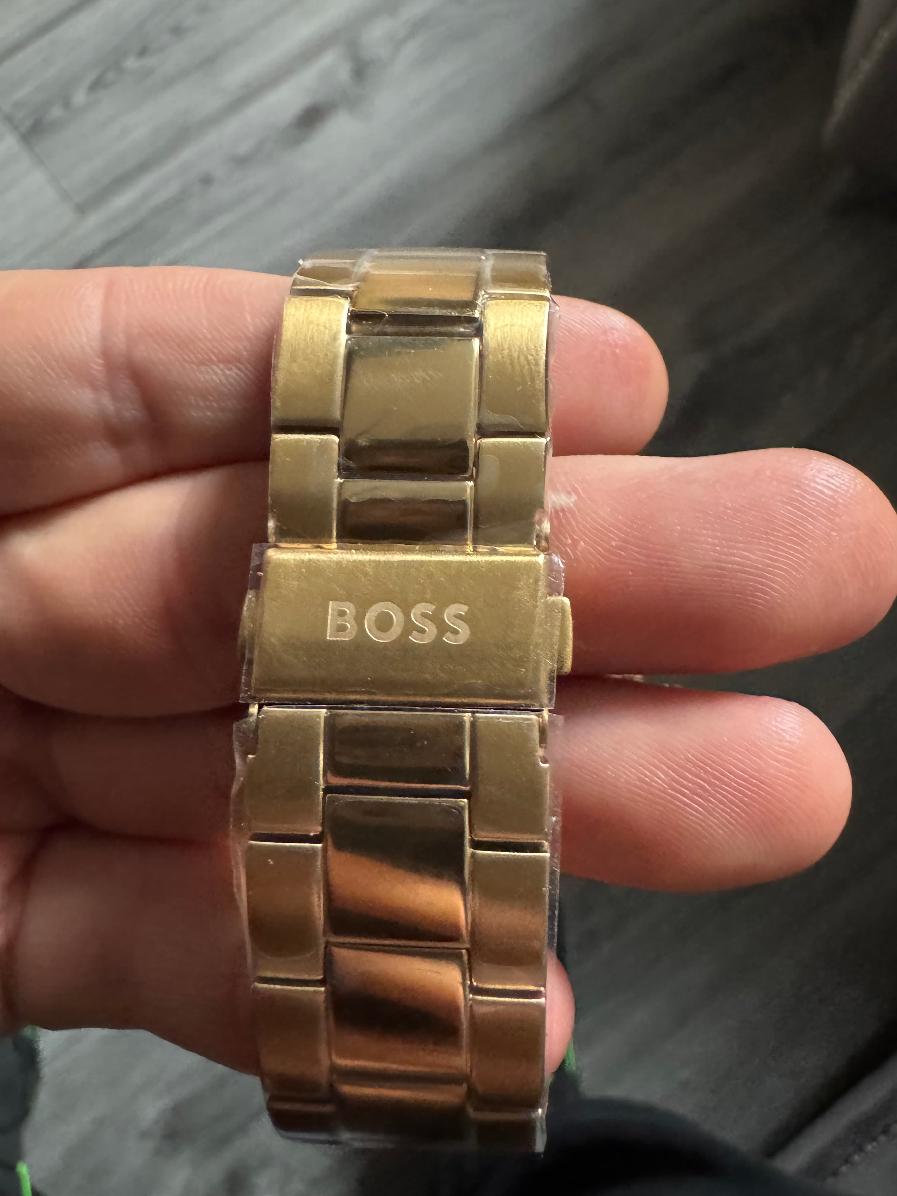 New HUGO BOSS Troper HB1514059 Chrono Gold Steel Strap Grey Dial Mens Watch 45mm - Image 5