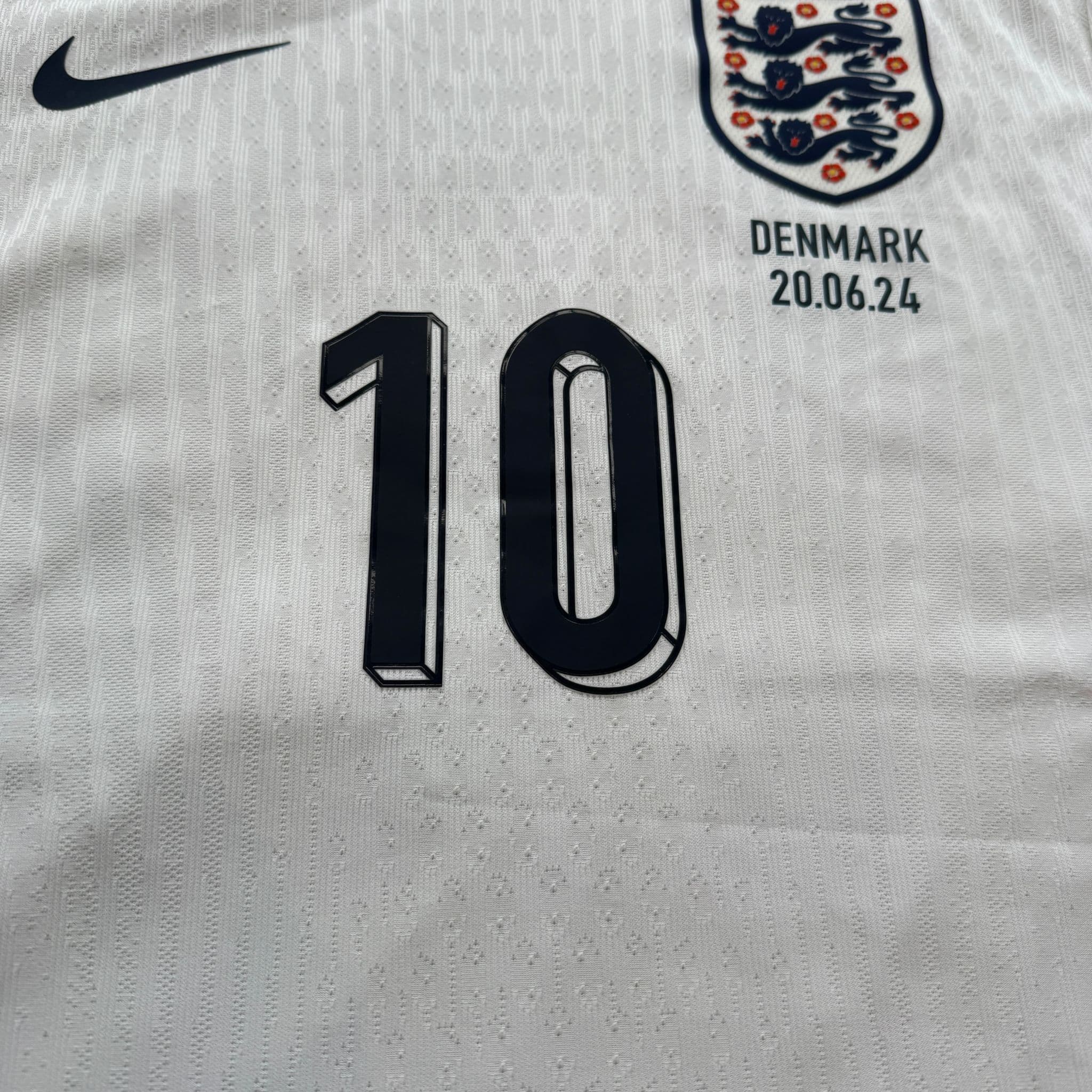 EURO 2024 Match Issued England Home Shirt - Jude Bellingham v Denmark - Image 6