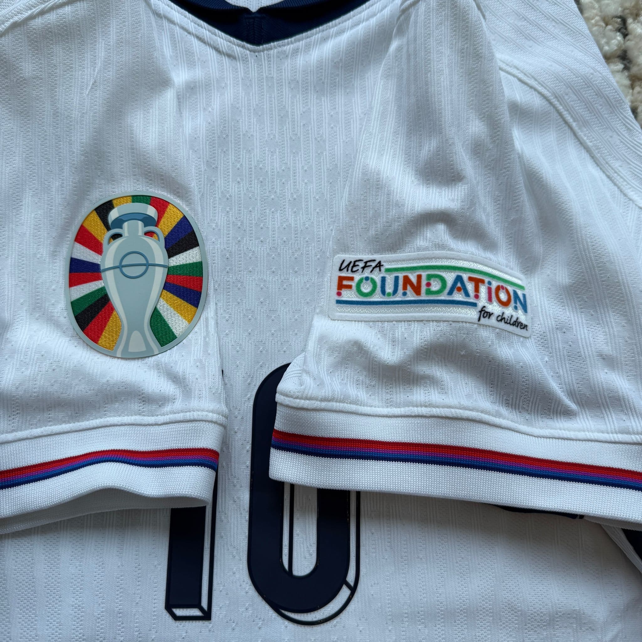 EURO 2024 Match Issued England Home Shirt - Jude Bellingham v Denmark - Image 4